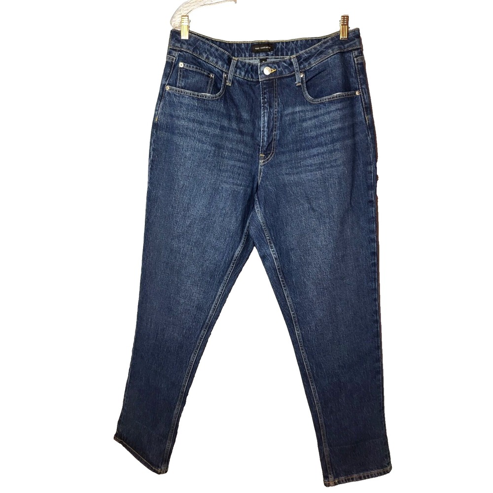 Free Assembly Womens Super High Rise Straight Dark Wash‎ 5 Pocket Jean 16